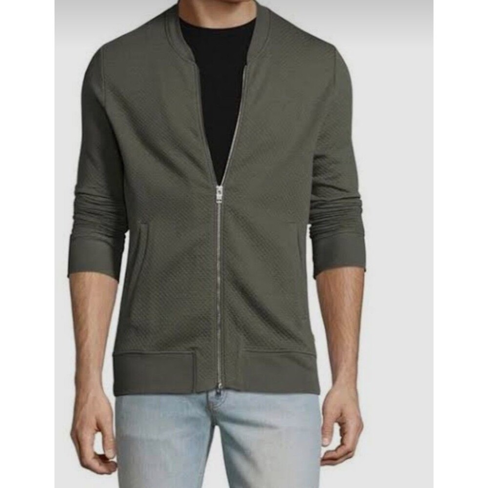 J.Lindeberg Randall Micro Quilt Bomber Jacket Long Sleeve Full Zip Large Green